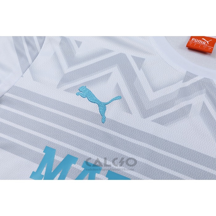 Tuta da Track Olympique Marsiglia Manica Corta 2022-2023 Grigio - Pantaloncini